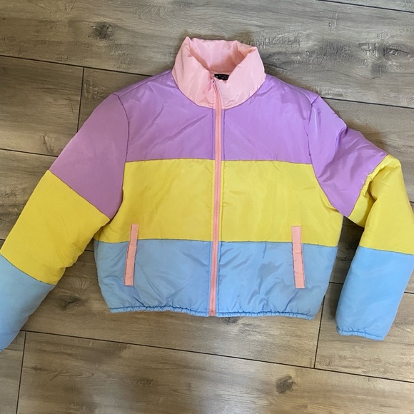 Puffer coat pastel crop large - Picture 1 of 6